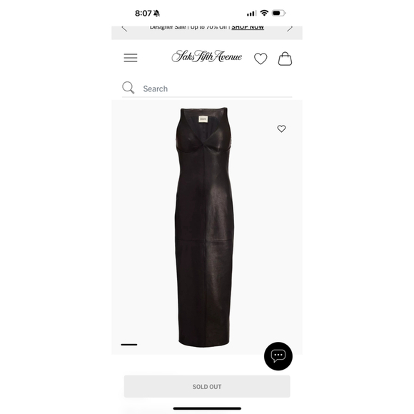 Khaite Ditka Leather Midi Dress Retail $3900 as Worn By Kendall Jenner Size 2 - Picture 6 of 11
